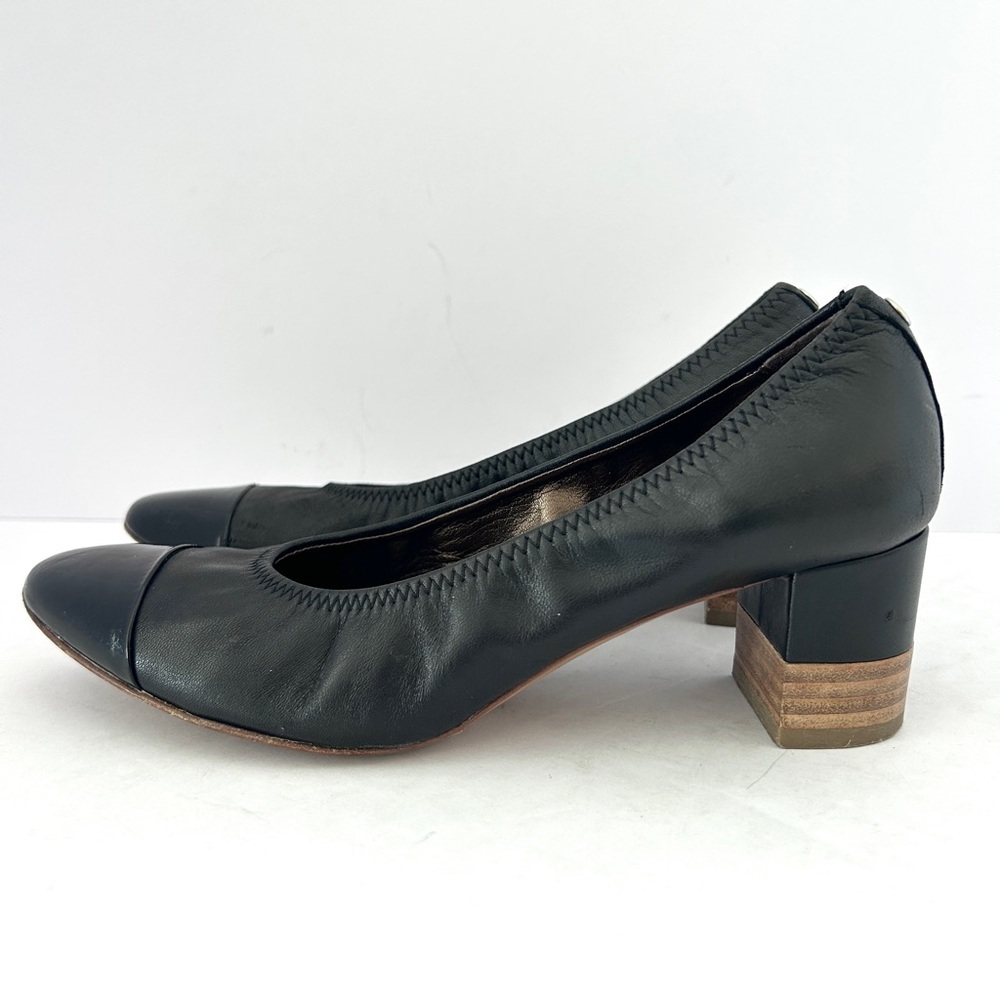 AGL Cap Toe Pump Black Spirit Patent Leather Block Heel Women's Size EU 36 US 6 - Picture 5 of 13